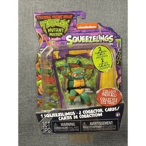 TMNT Mutant Mayhem Squeezelings Michelangelo Figure w Cards Nickelodeon